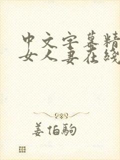 中文字幕精品熟女人妻在线