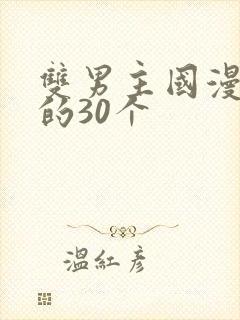 双男主国漫必看的30个