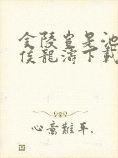 金陵岂是池中物侯龙涛下载封面