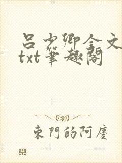 吕少卿全文下载txt笔趣阁