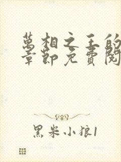 万相之王的最新章节免费阅读