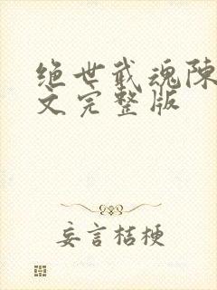 绝世武魂陈枫全文完整版