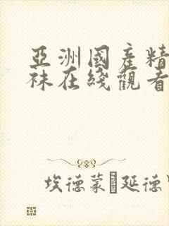 亚洲国产精品丝袜在线观看