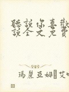 听说你喜欢我小说全文免费阅读封面