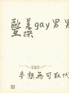 欧美gay男男互操