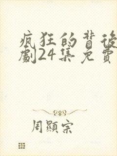 疯狂的背后电视剧24集免费观看封面