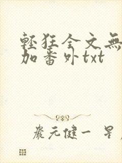 轻狂全文无删减加番外txt