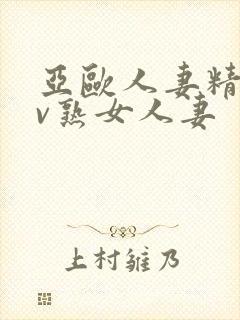 亚欧人妻精品av熟女人妻