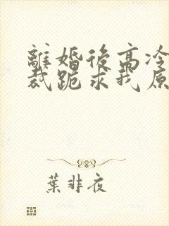 离婚后高冷女总裁跪求我原谅