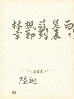 林枫苏慕白最新章节列表 作者封面