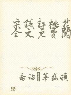 宋钱许桃花小说全文免费阅读