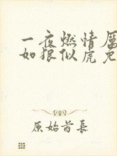 一夜燃情厉先生如狼似虎免费阅读