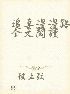 追妻漫漫路难逃全文阅读