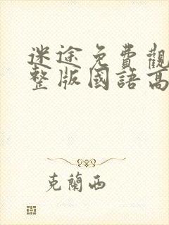 迷途免费观看完整版国语高清在线