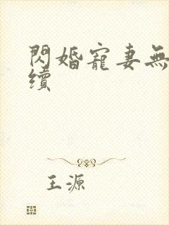 闪婚宠妻无度后续封面