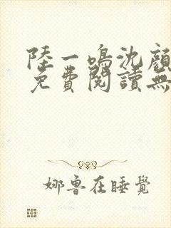 陆一鸣沈颜小说免费阅读无弹窗