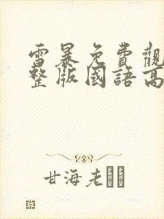 雪暴免费观看完整版国语高清