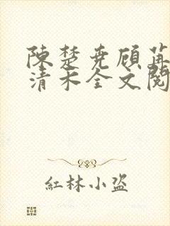 陈楚尧顾苒苒宋清禾全文阅读封面