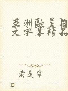 亚洲欧美日韩中文字幕精品