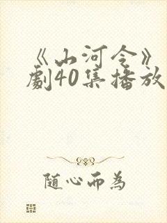 《山河令》电视剧40集播放封面