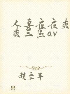 人妻夜夜爽天天爽三区av