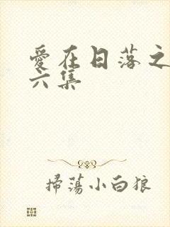 爱在日落之前第六集封面