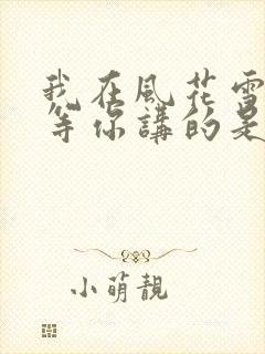 我在风花雪月里等你讲的是啥