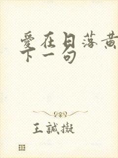 爱在日落黄昏时下一句