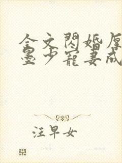 全文闪婚厚爱:墨少宠妻成瘾