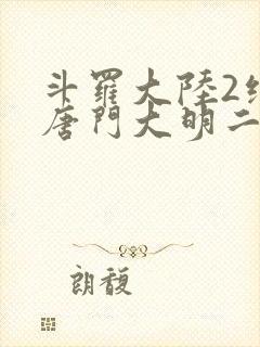 斗罗大陆2绝世唐门大明二明封面