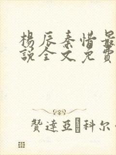 杨辰秦惜最新小说全文免费阅读