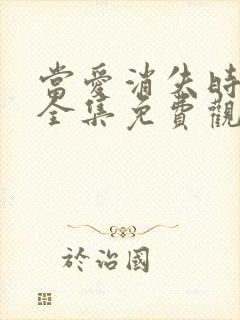 当爱消失时短剧全集免费观看