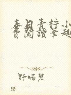 春日青柠小说免费阅读笔趣阁