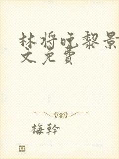 林将晚黎景珩全文免费