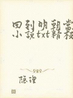 回到明朝当王爷小说txt精校版