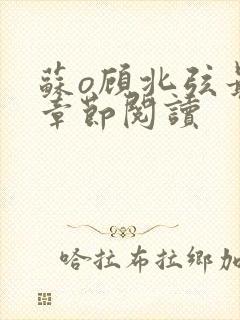 苏o顾北弦最新章节阅读