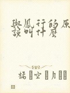 与凤行的原著小说叫什么