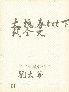 大魏春txt下载全文封面