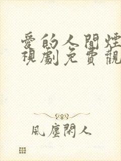 爱的人间烟火电视剧免费观看全集