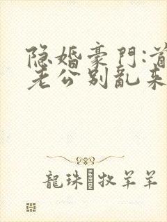 隐婚豪门:首席老公别乱来 和苏封面