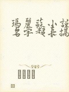 玛丽苏小说女主名字超长搞笑