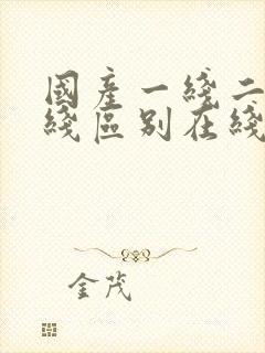 国产一线二线三线区别在线播放