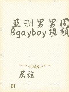 亚洲男男同性18gayboy视频
