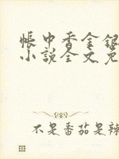 帐中香金银花露小说全文免费阅读封面