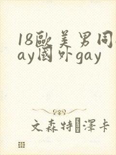 18欧美男同gay国外gay
