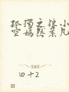 孤独之狼小说司空嫣然叶凡封面