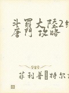 斗罗大陆2绝世唐门 攻略