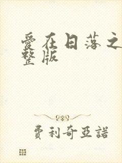 爱在日落之前完整版封面