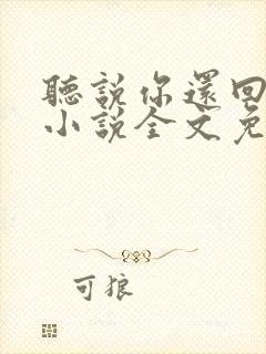 听说你还回忆我小说全文免费阅读