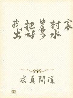 我把农村寡妇日出好多水